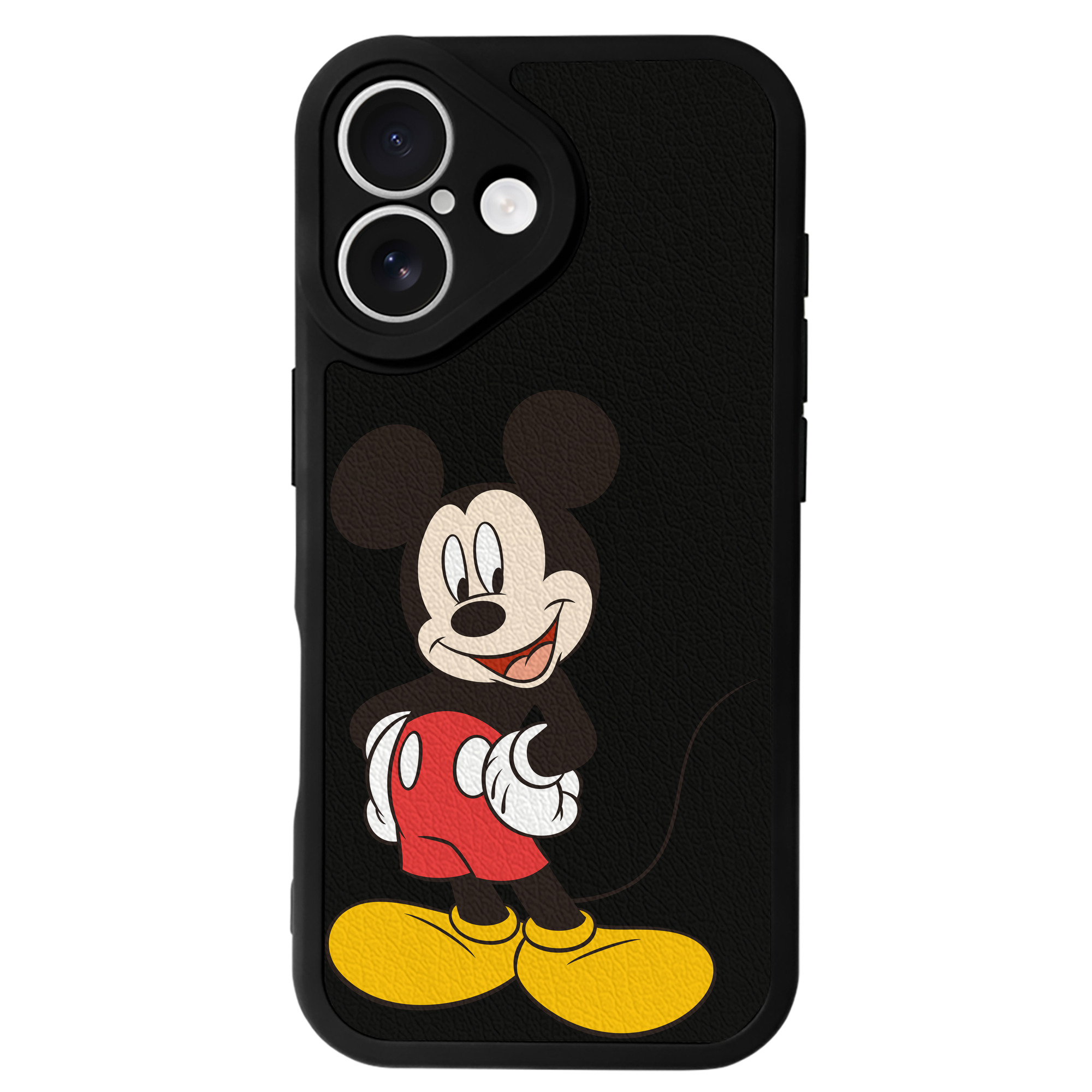 （画像用） ミッキーマウス Mickey Mouse 【iPhone 16シリーズ対応】シリコンスマホケース（レザー調） 材質：シリコン